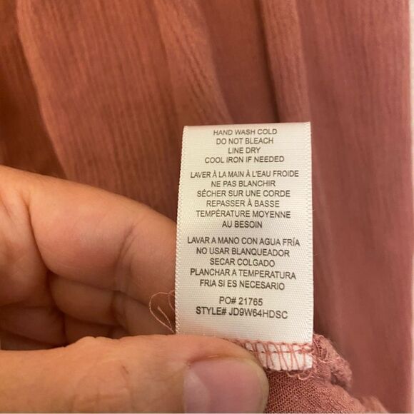 Soul Cake mauve Pink Sand tie strap long tunic dress top button lagenlook boho L - Picture 7 of 10